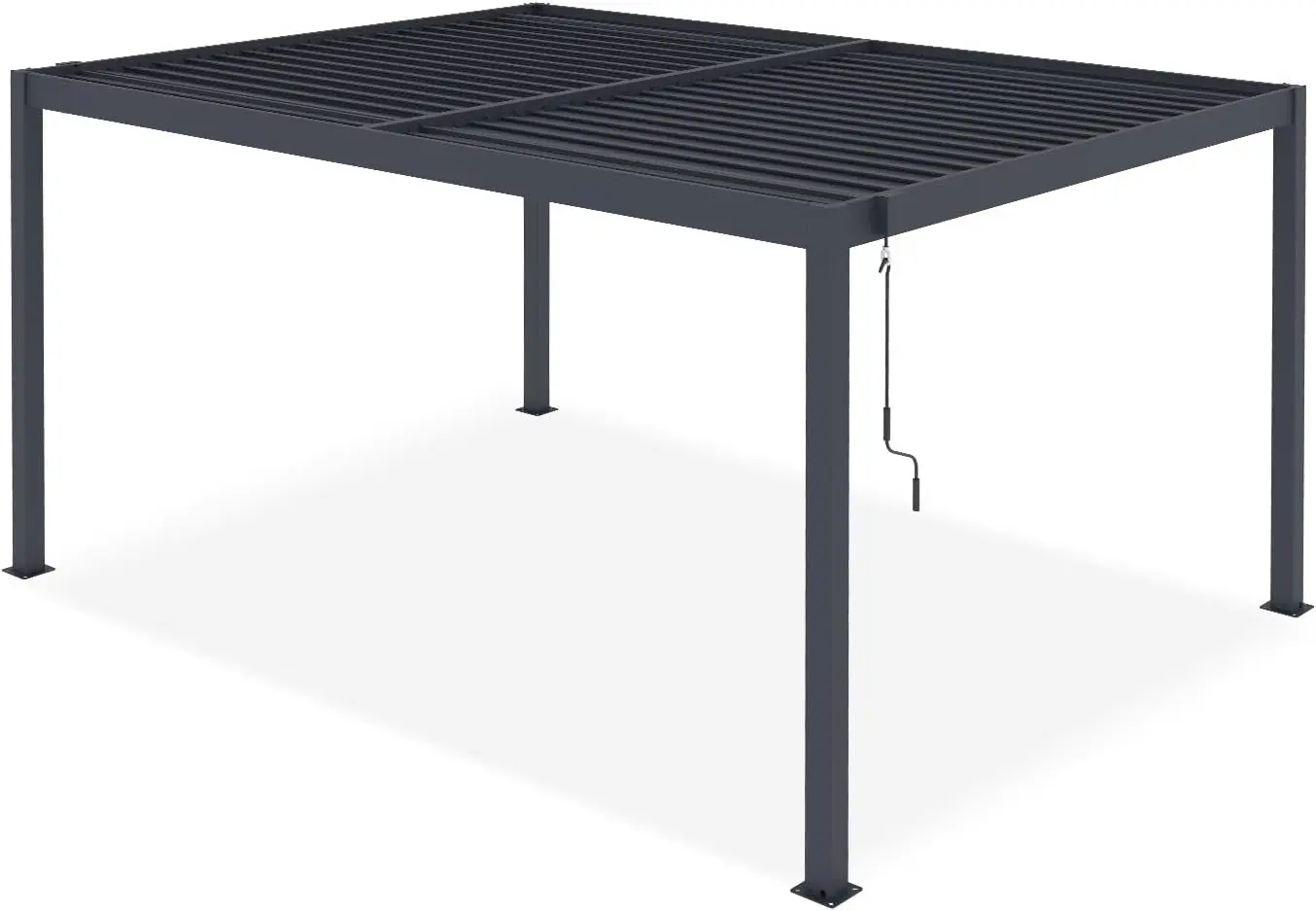 Pergola en aluminium gris 4x3 m vue 5