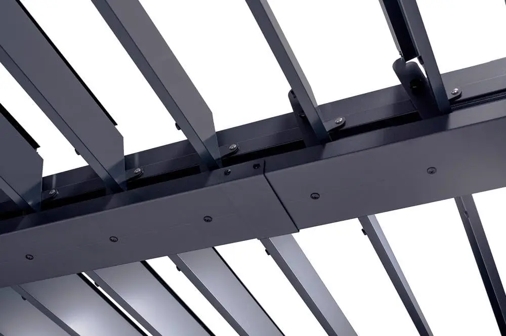 Pergola en aluminium gris 4x3 m vue 7