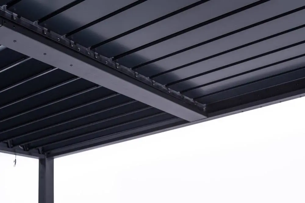 Pergola en aluminium gris 4x3 m vue 9