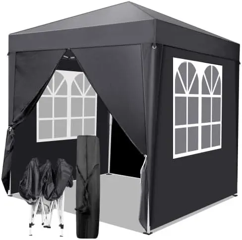 Bonnlo Tonnelle de Jardin Pliante 2x2 Imperméable avec 4 Parois