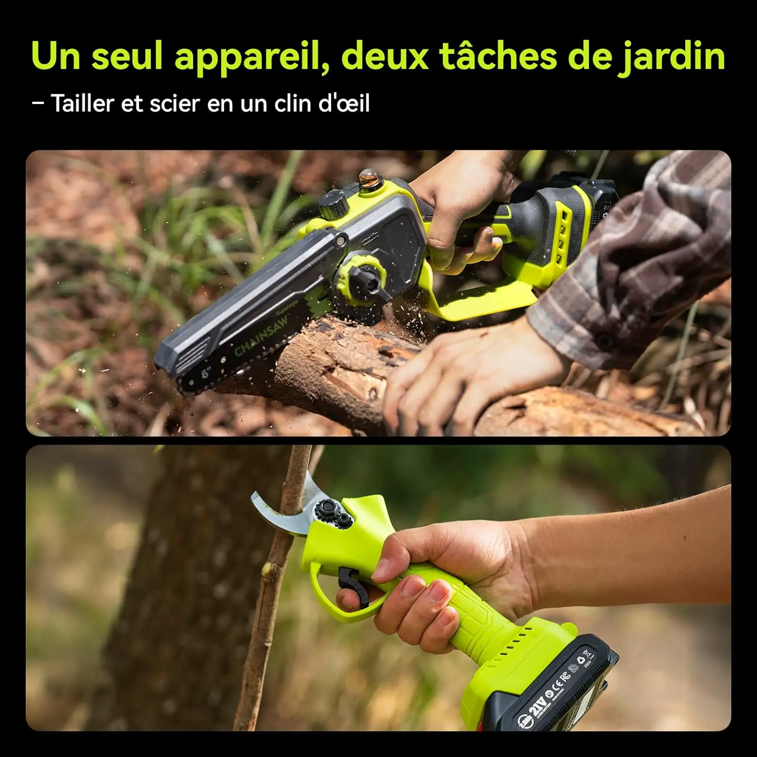 Tronçonneuse électrique en métal vue 2
