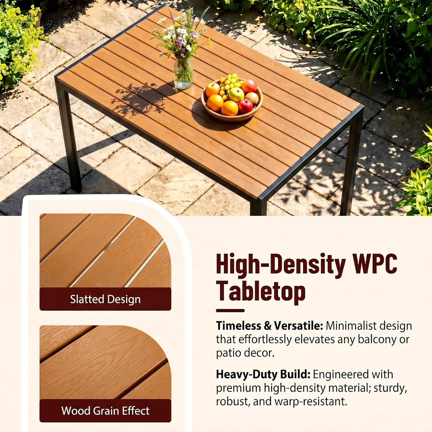 Table de jardin 6 places en aluminium gris vue 7