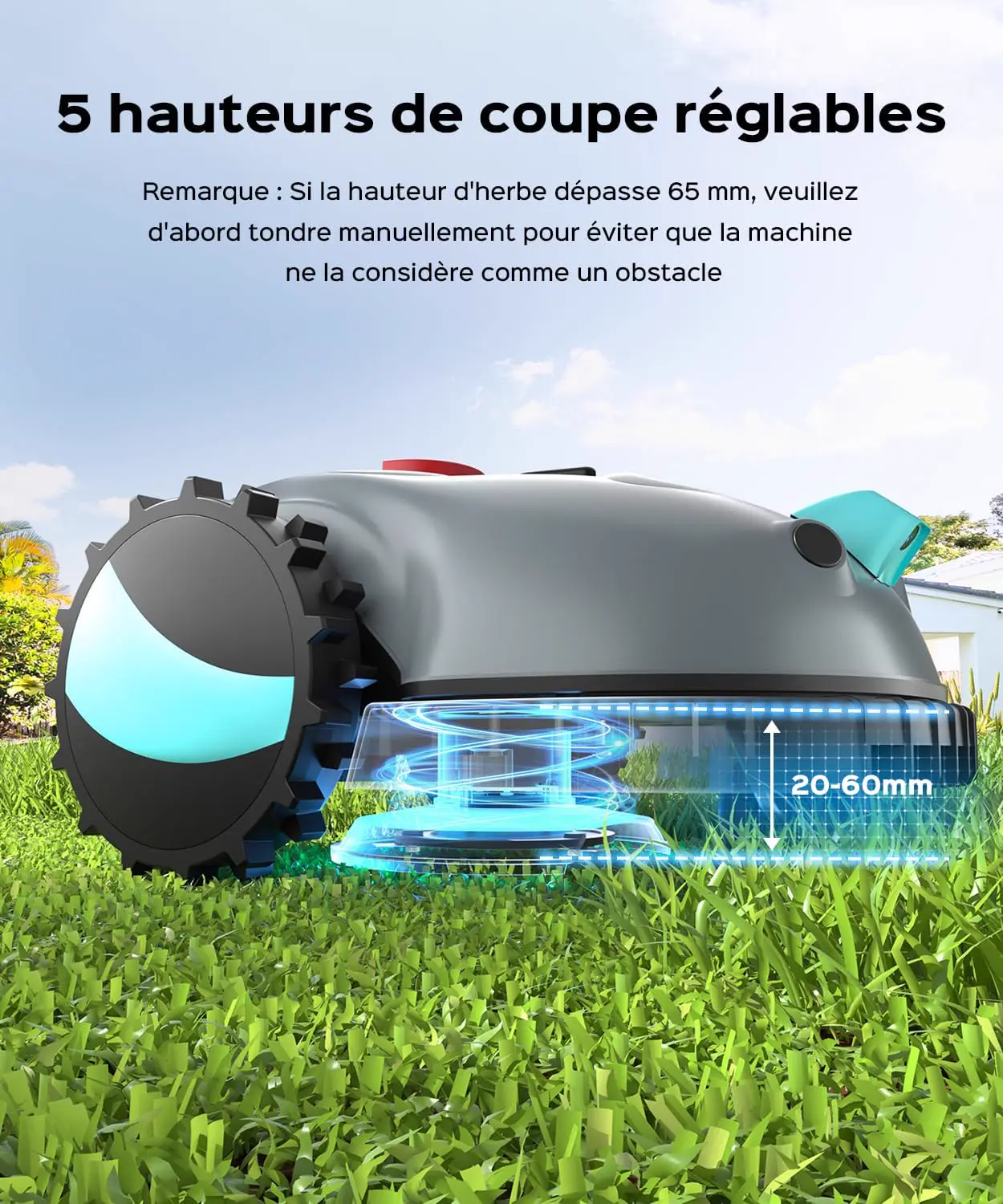 Robot tondeuse YARDCARE V100 Robot Tondeuse sans Fil Périphéri… vue 4