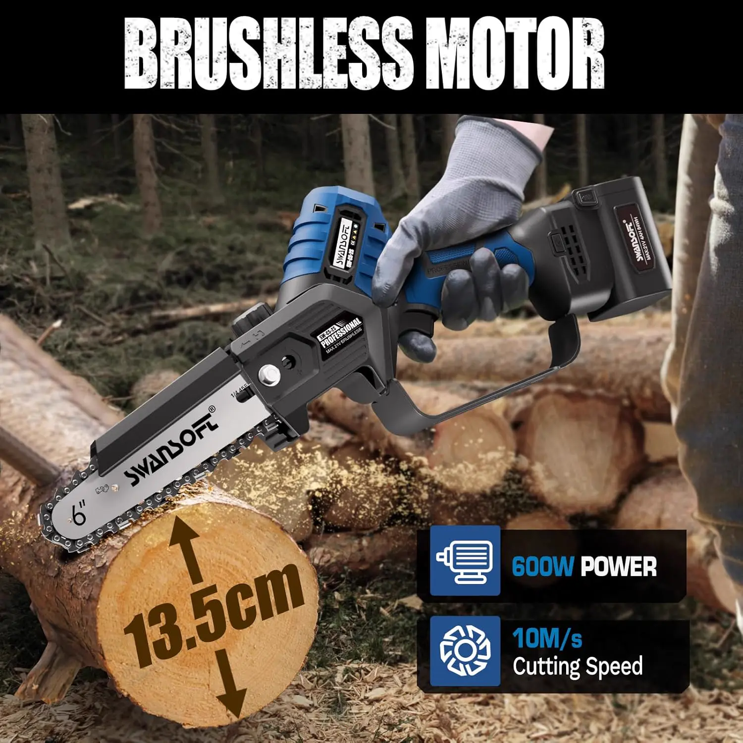 Tronçonneuse électrique en bois vue 5