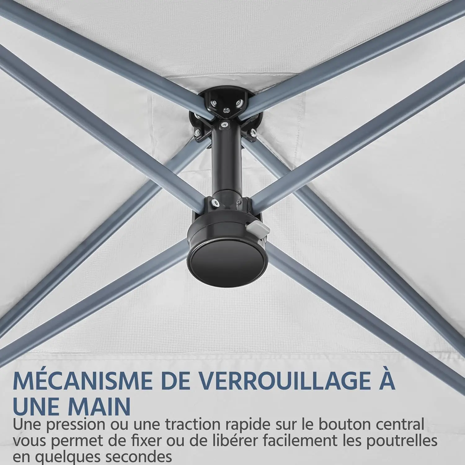 Tonnelle en métal blanc 2,5x2,5 m vue 6