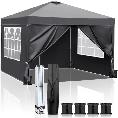 Bonnlo Tonnelle de Jardin Pliante 3x3 imperméable/Tente Pop-up Inclus