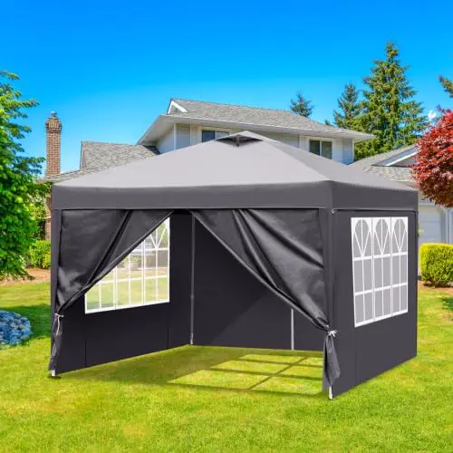 Tonnelle en métal gris 3x3 m vue 8
