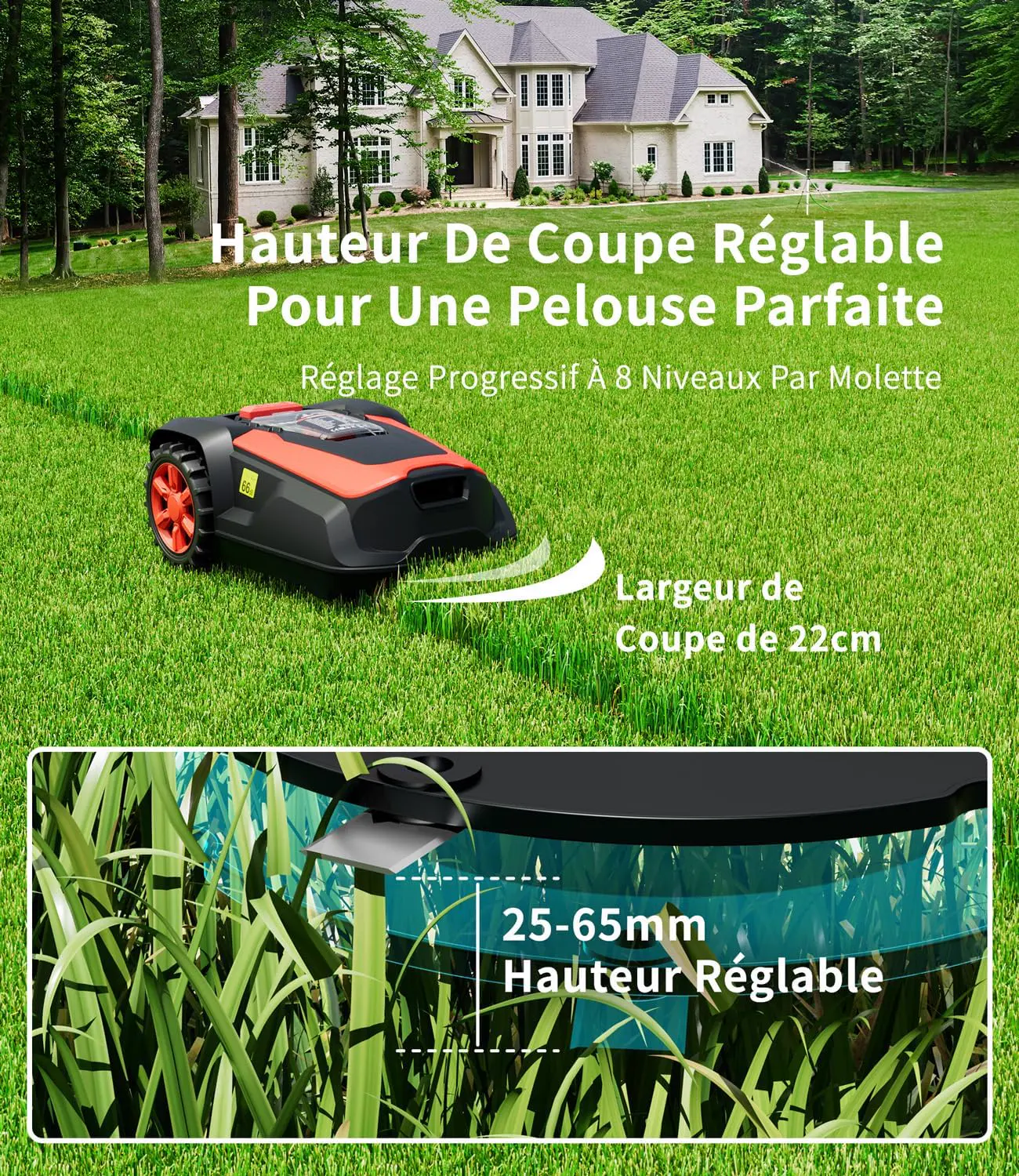 Robot tondeuse Robot Tondeuse avec Fil Périphérique Jusqu'à 14… vue 4