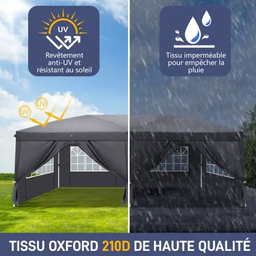 Tonnelle en métal gris 3x6 m vue 6