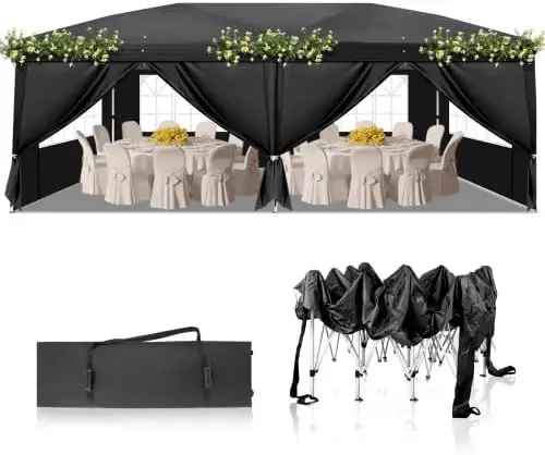 Bonnlo Tonnelle de Jardin Pliante 3x6 imperméable/Tente de Réception