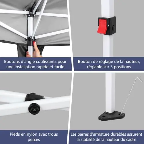 Tonnelle en métal noir 3x6 m vue 4