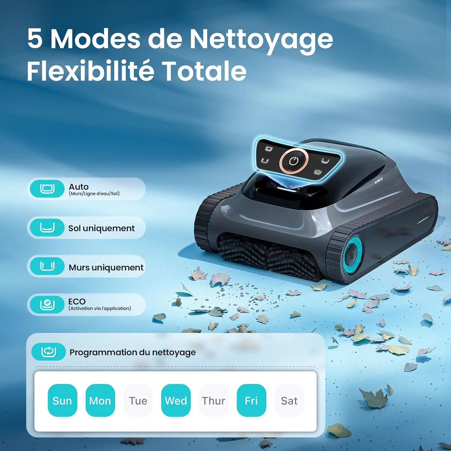Robot piscine sable vue 4