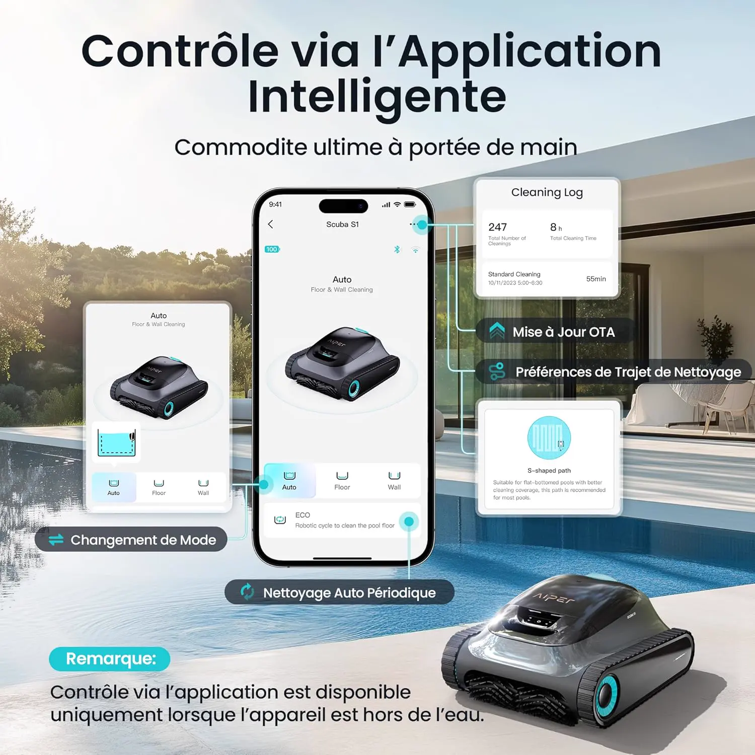 Robot piscine sable vue 7