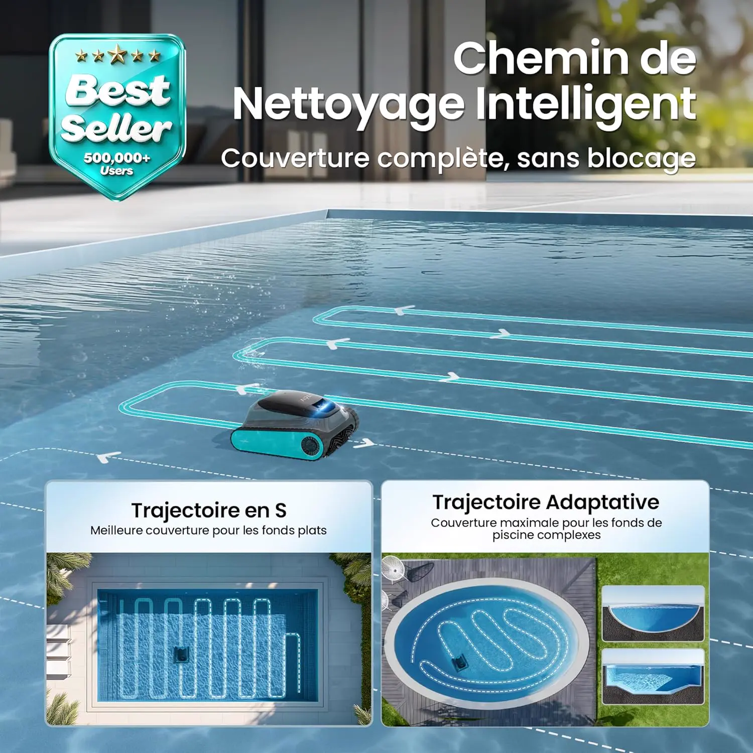 Robot piscine sable vue 2