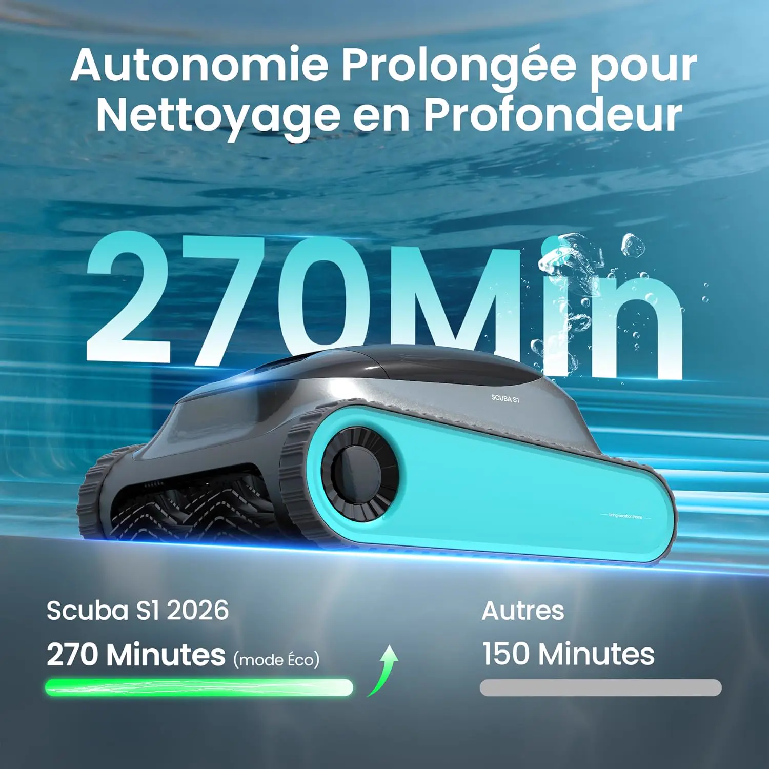 Robot piscine sable vue 3