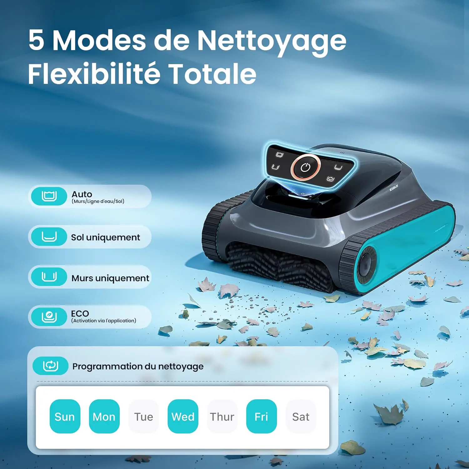 Robot piscine sable vue 4