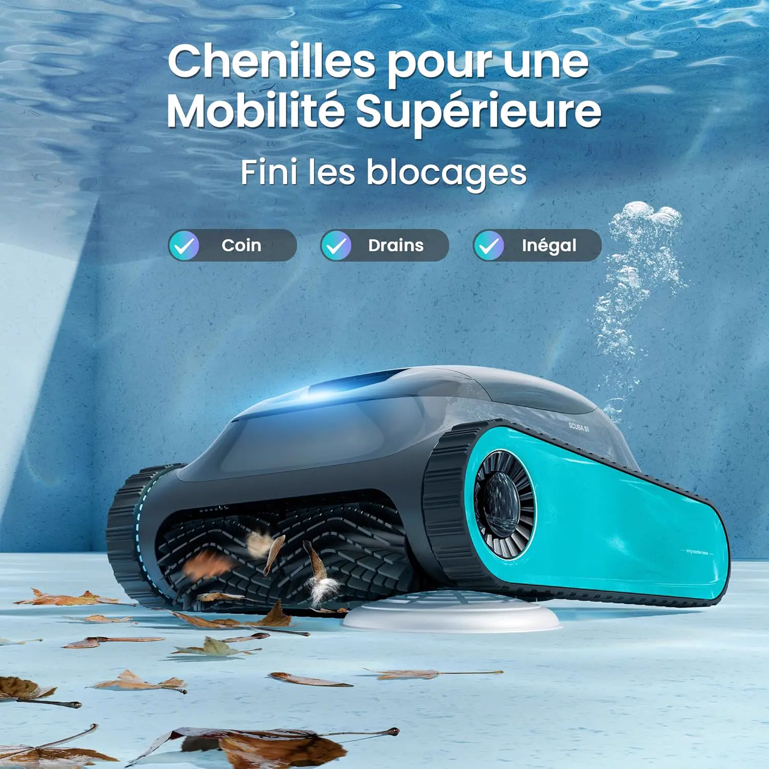 Robot piscine sable vue 8