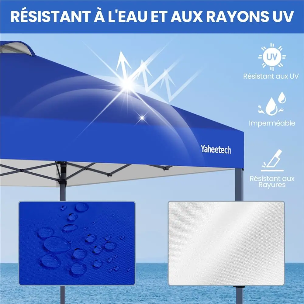 Tonnelle en métal bleu 3x3 m vue 5