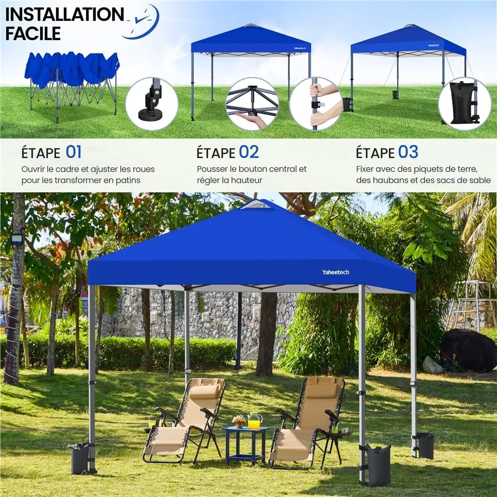 Tonnelle en métal bleu 3x3 m vue 9