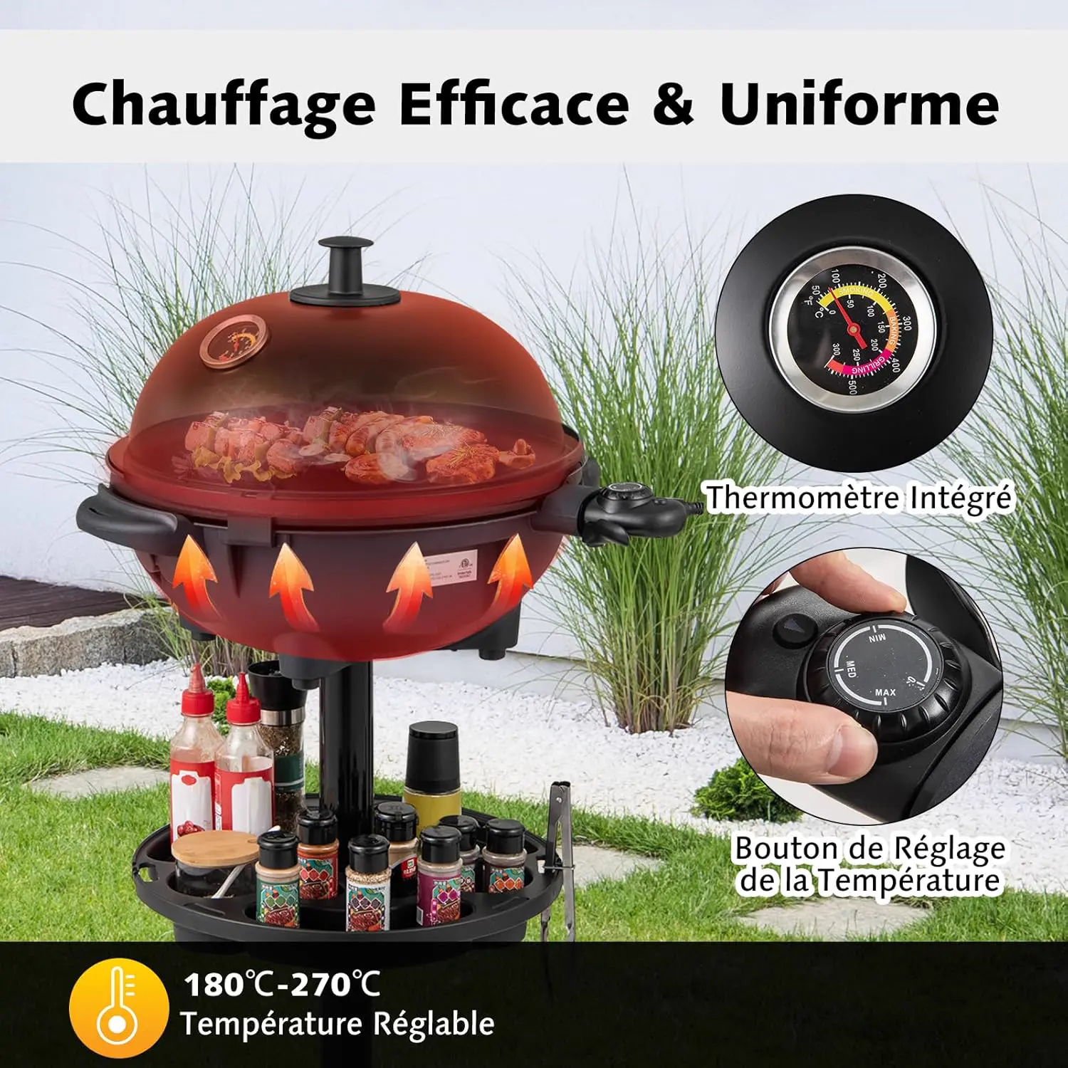 Barbecue électrique 10 places en aluminium vue 3
