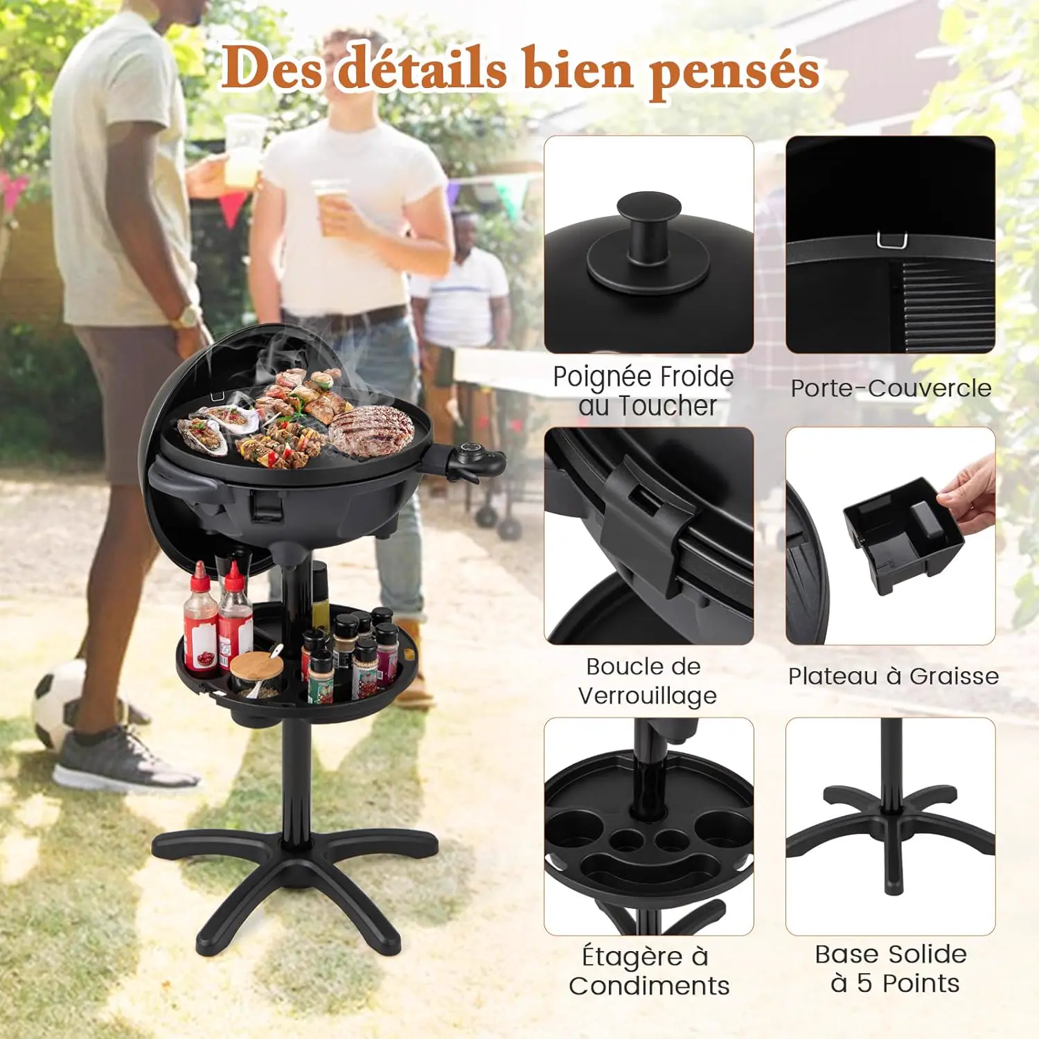 Barbecue électrique 10 places en aluminium vue 4