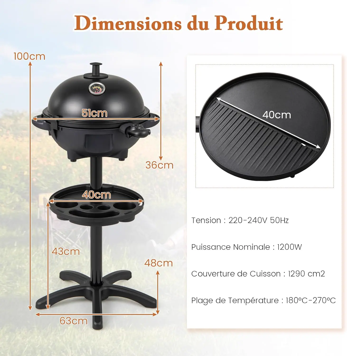 Barbecue électrique 10 places en aluminium vue 5