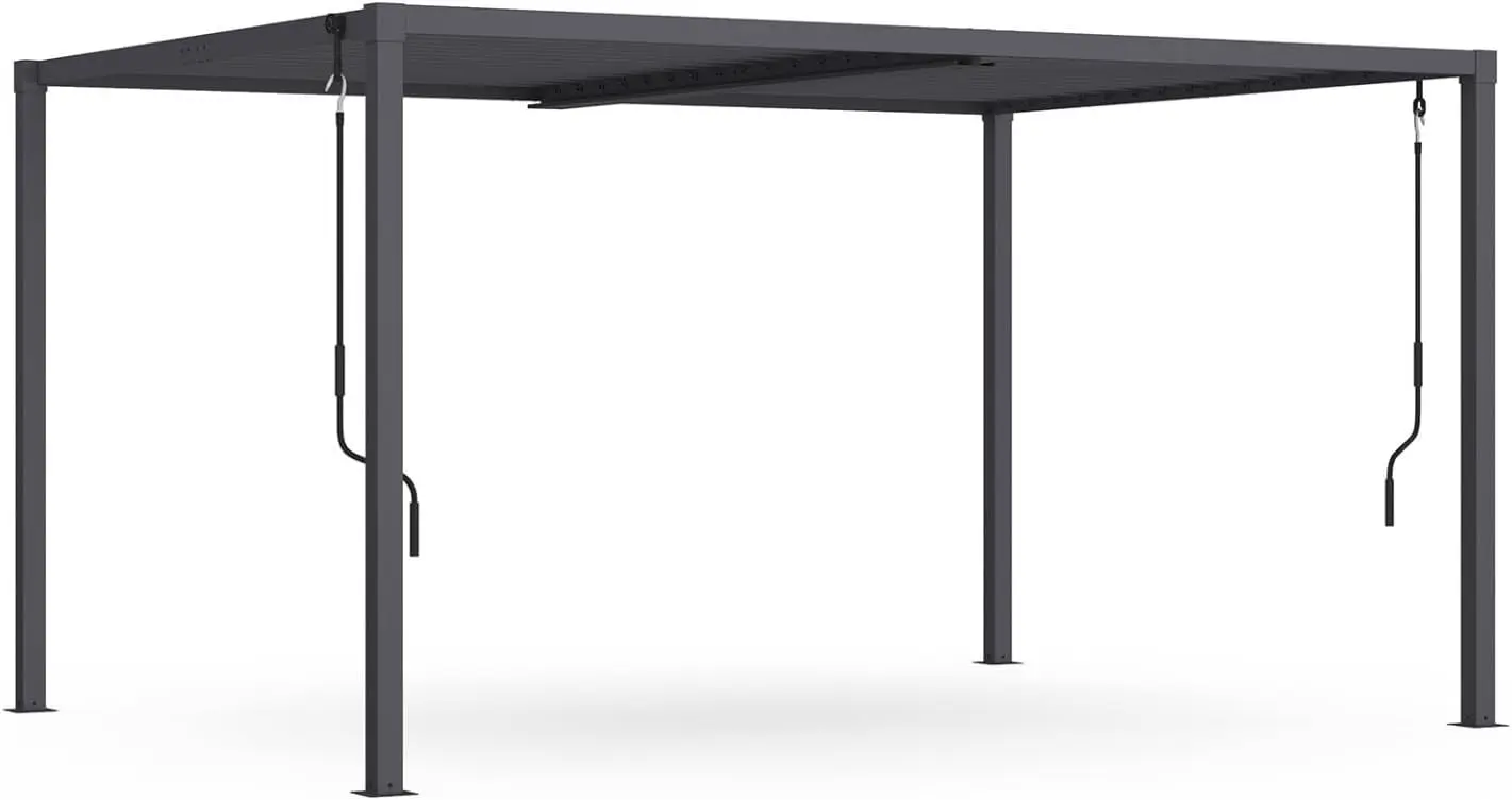 Pergola en métal gris 3x4 m vue 2