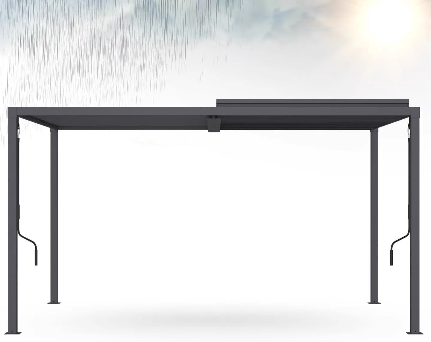 Pergola en métal gris 3x4 m vue 4
