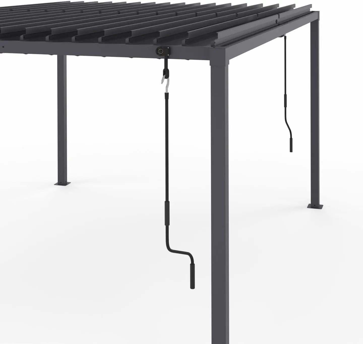 Pergola en métal gris 3x4 m vue 6