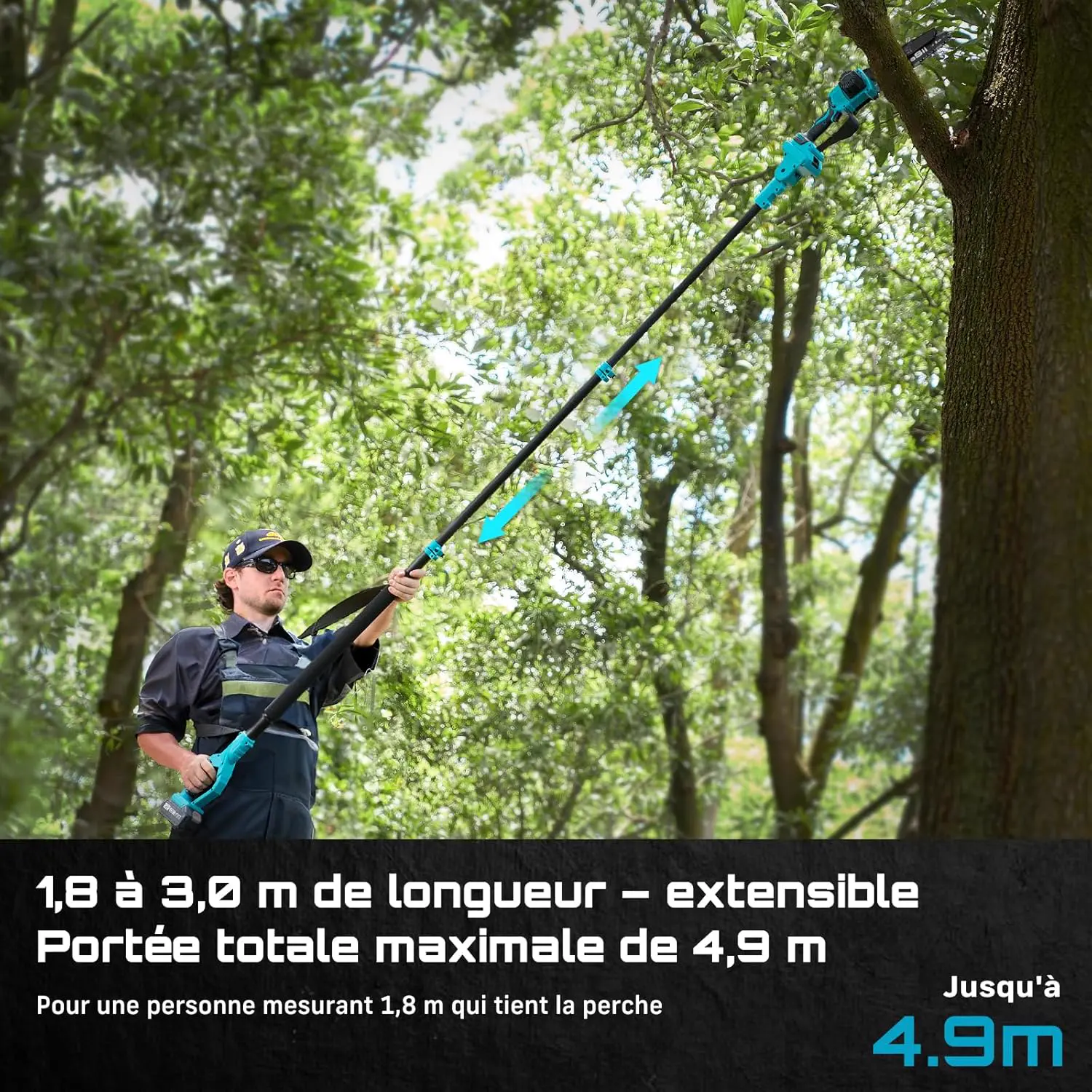 Tronçonneuse à batterie en bois 2x4 m vue 3