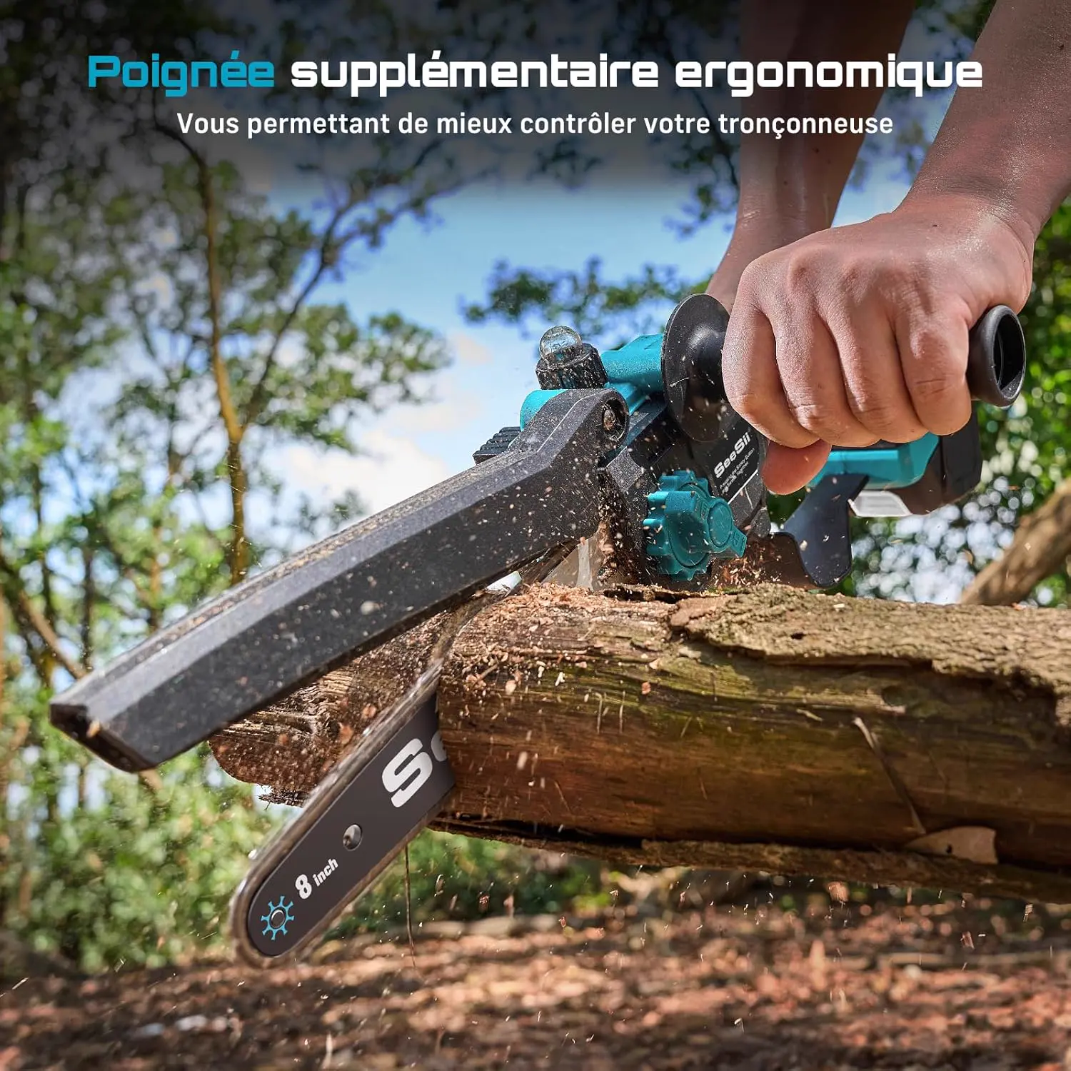 Tronçonneuse à batterie en bois 2x4 m vue 5