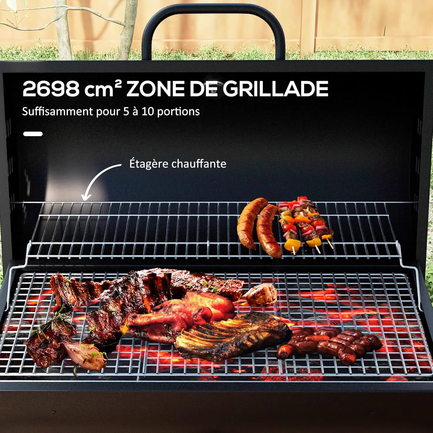 Barbecue weber en bois noir vue 3