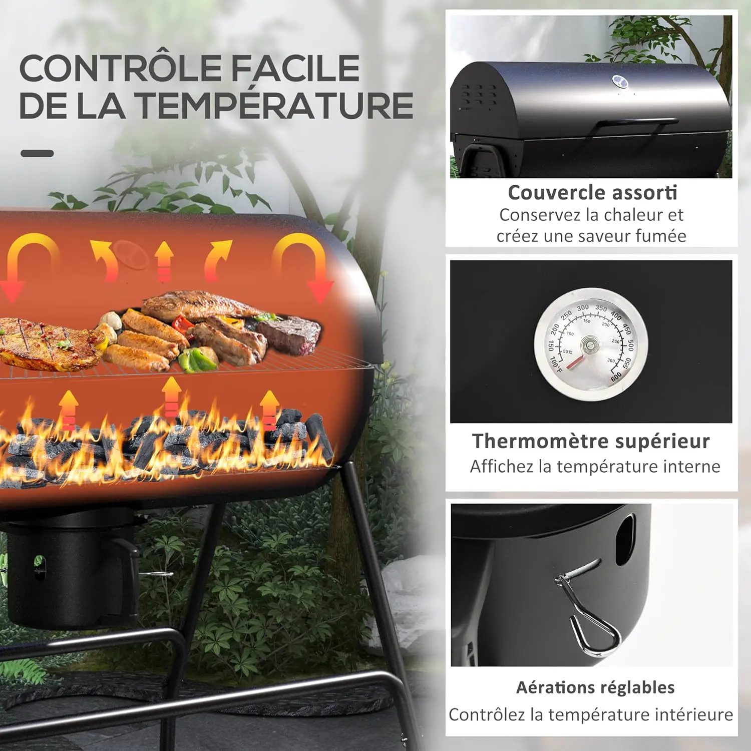Barbecue weber en bois noir vue 4