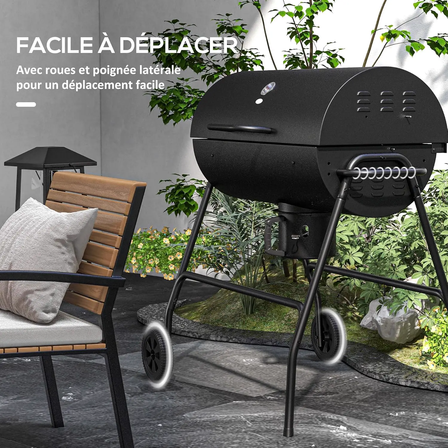 Barbecue weber en bois noir vue 5