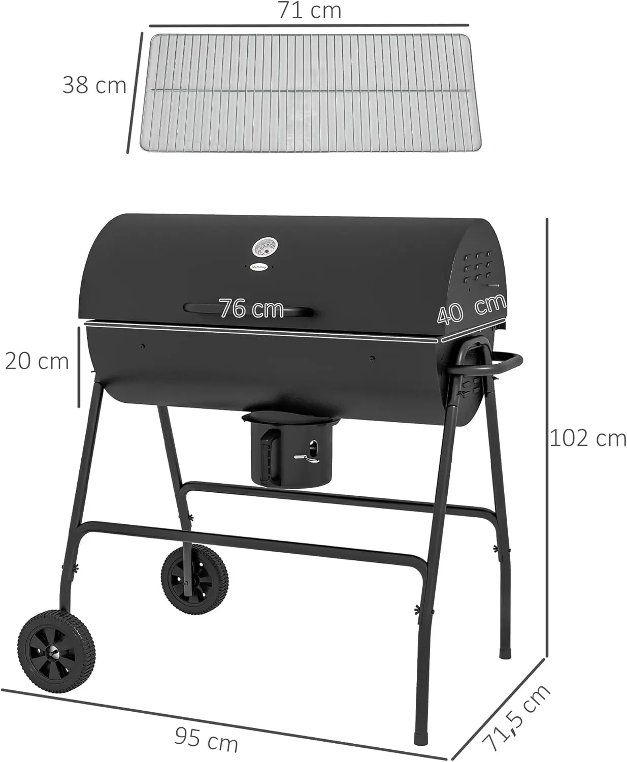Barbecue weber en bois noir vue 7