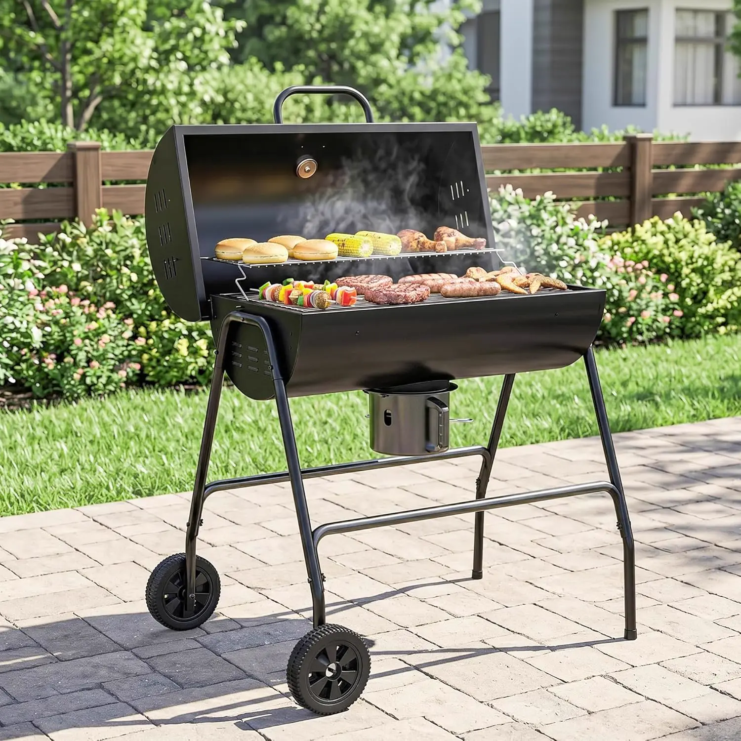 Barbecue weber en bois noir vue 8