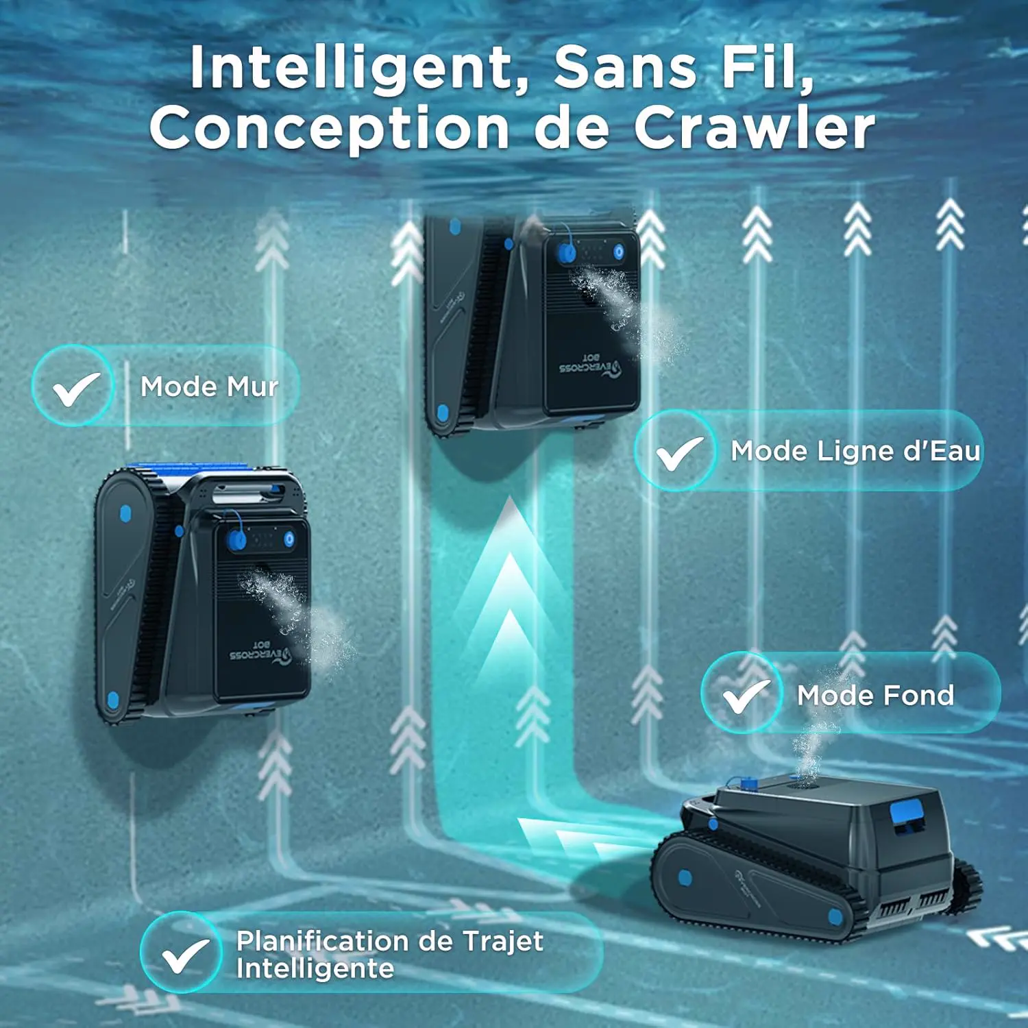 Robot piscine sable vue 3