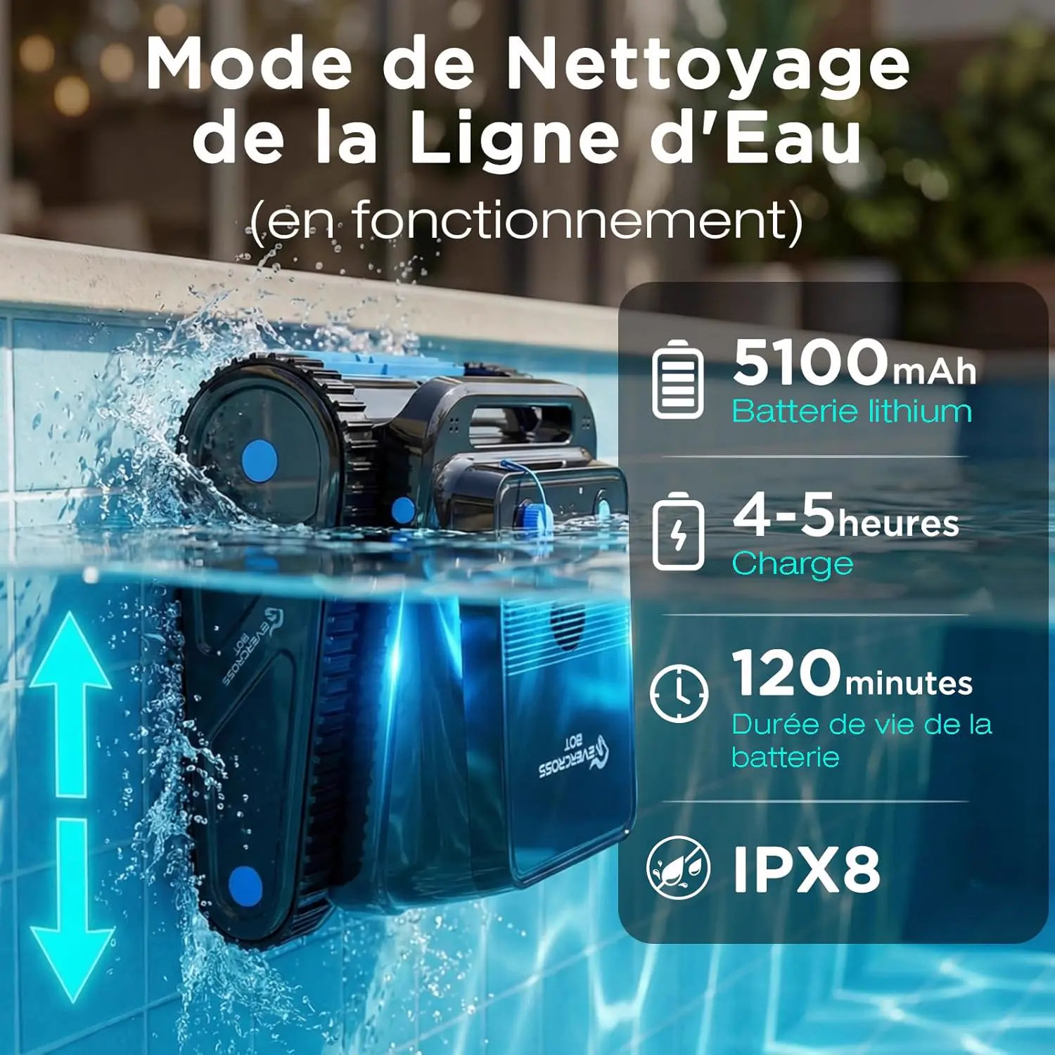 Robot piscine sable vue 4