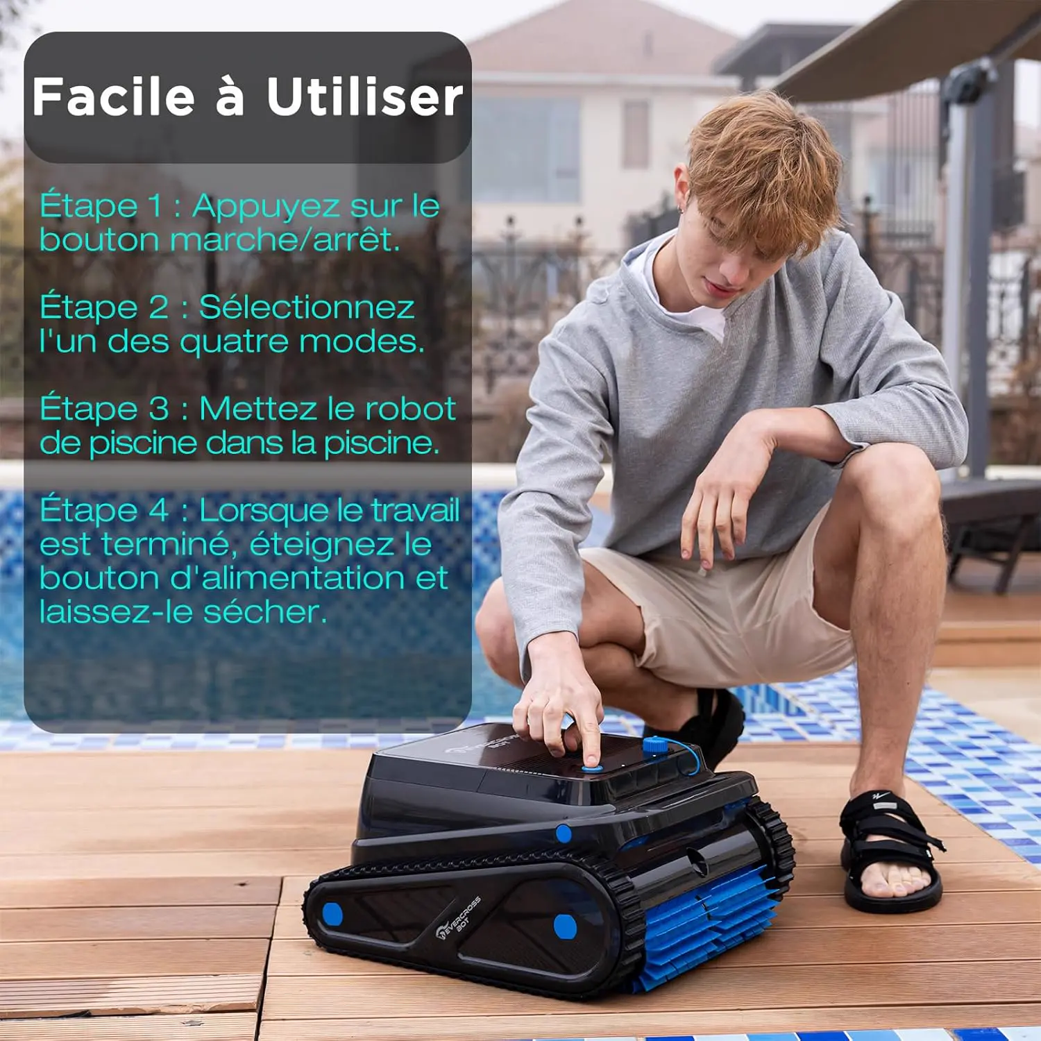 Robot piscine sable vue 7