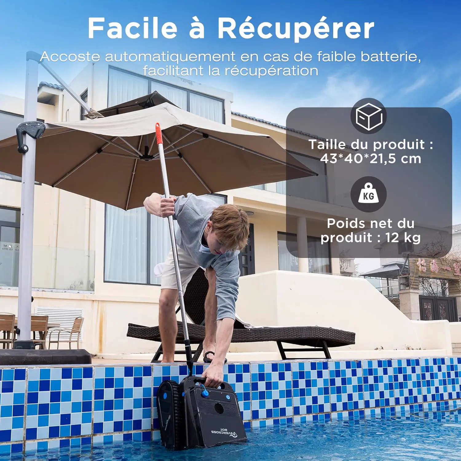 Robot piscine sable vue 8