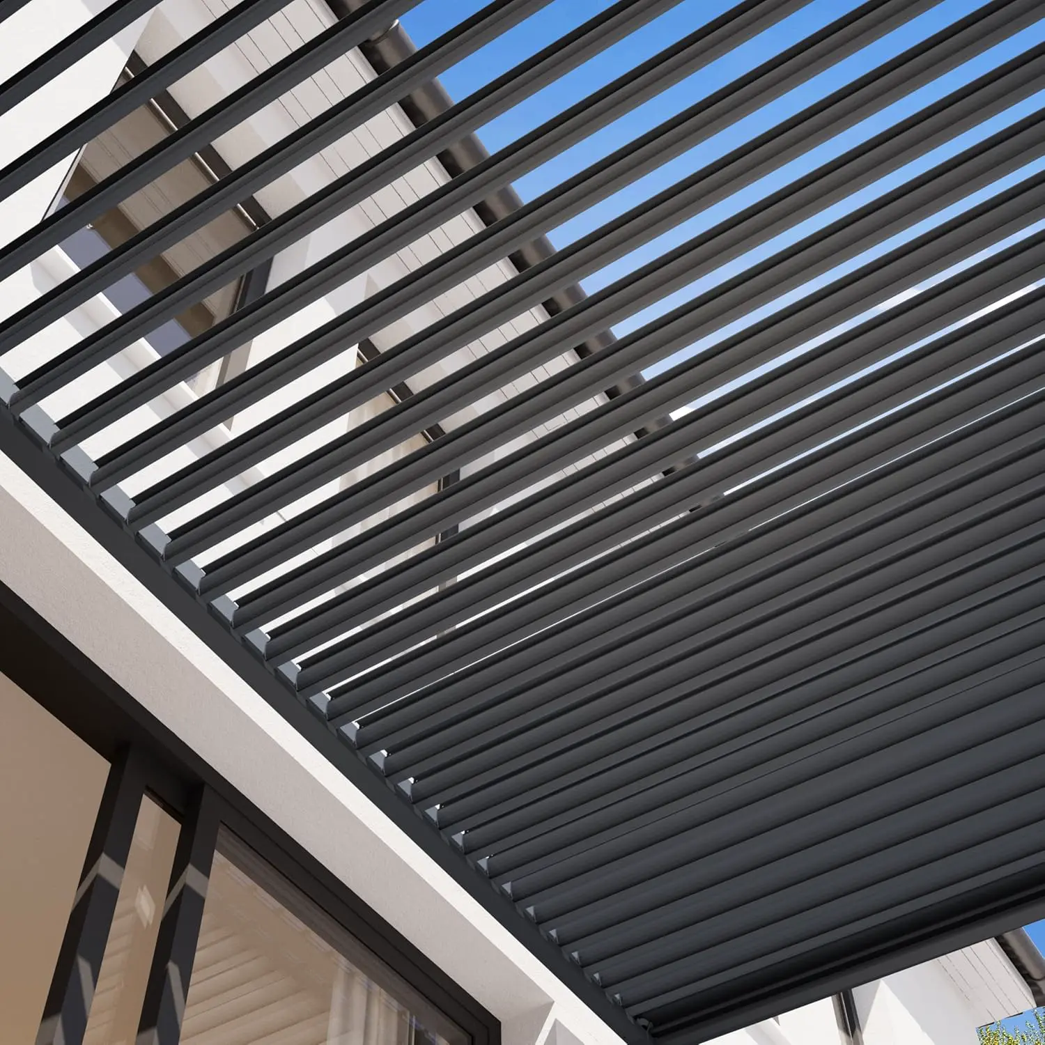 Pergola en aluminium anthracite 3x4 m vue 6
