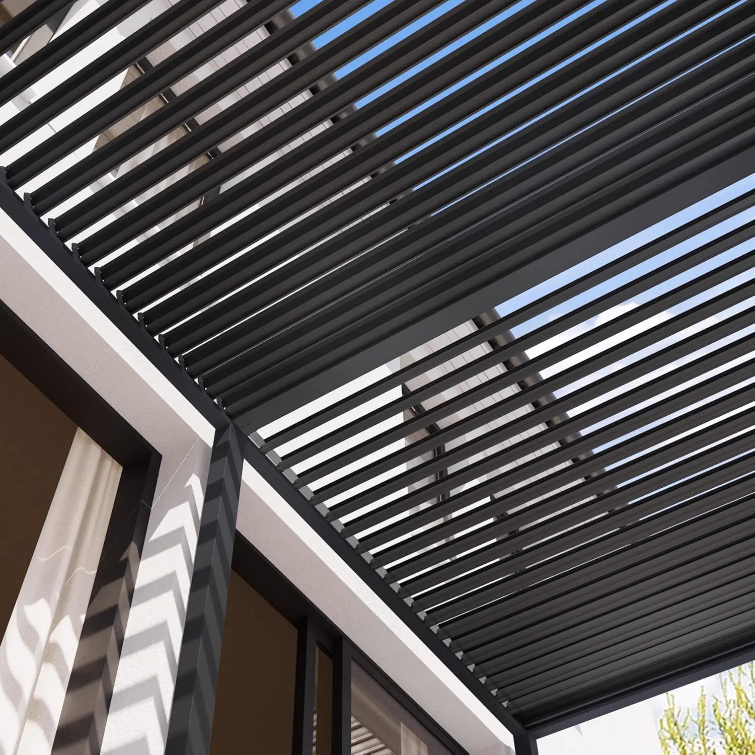 Pergola en aluminium anthracite 3x6 m vue 6