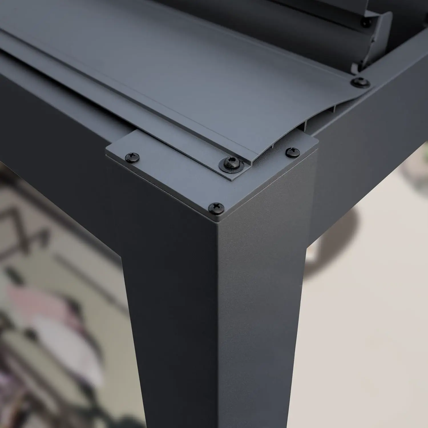 Pergola en aluminium anthracite 3x3 m vue 8