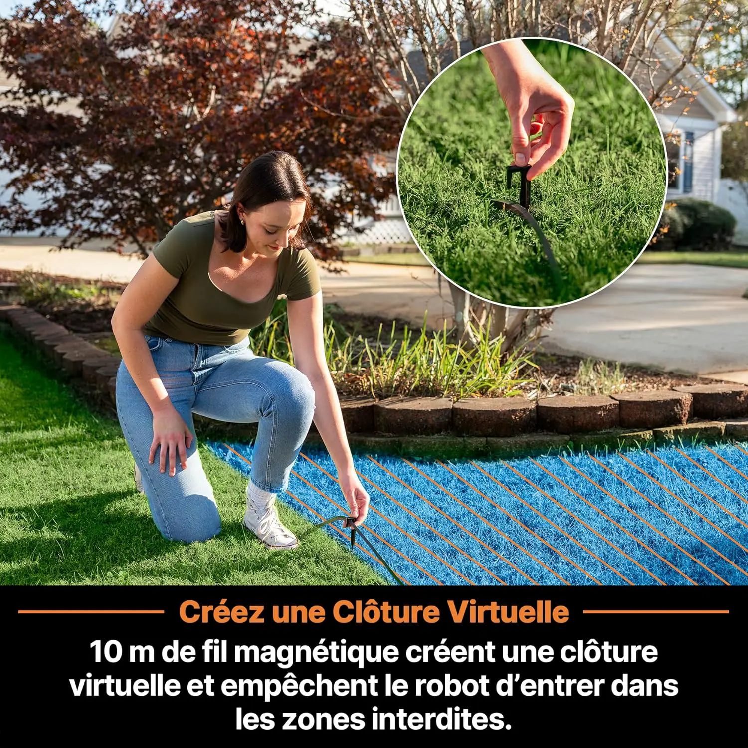 Robot tondeuse jaune vue 5