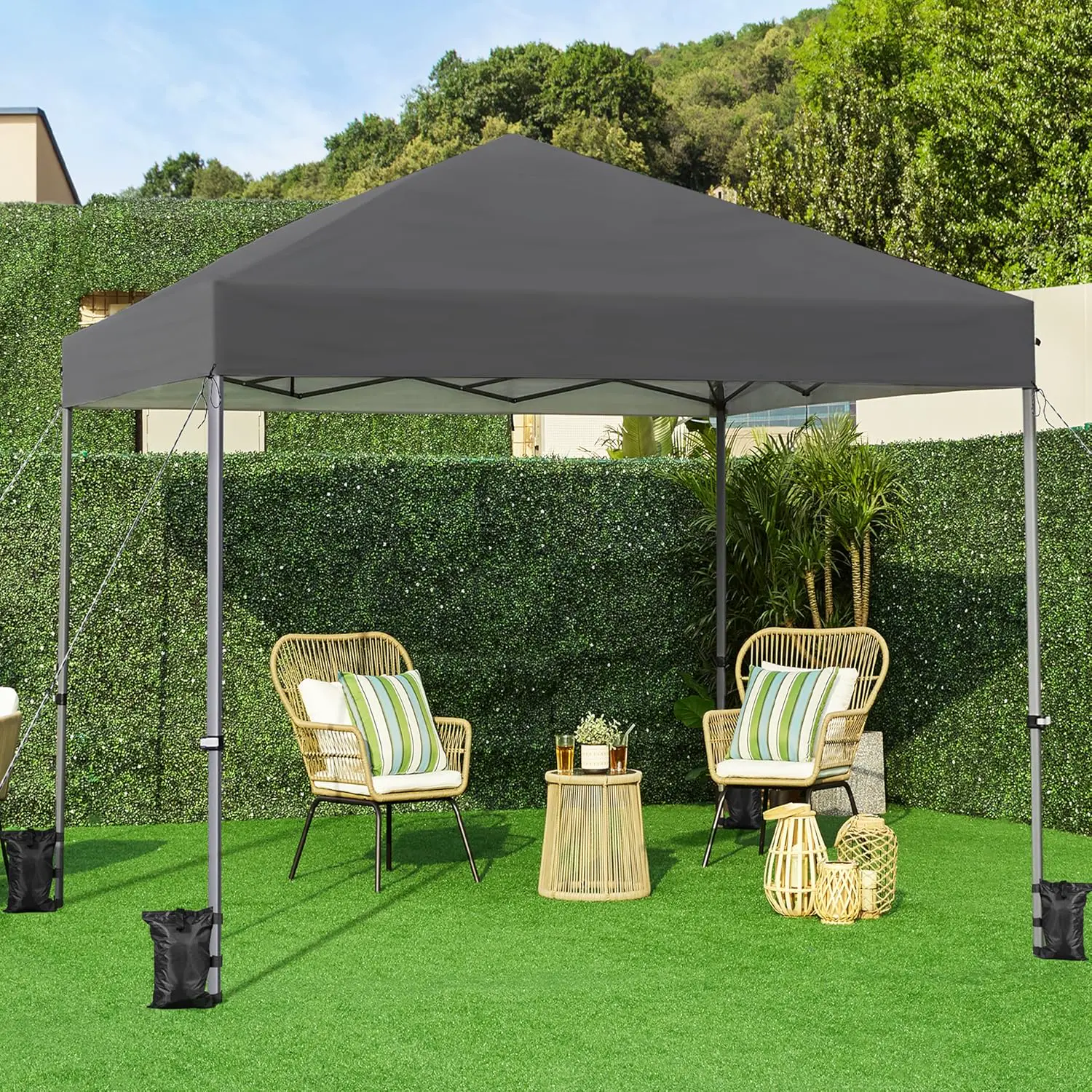 Tonnelle en métal gris 3x3 m vue 3