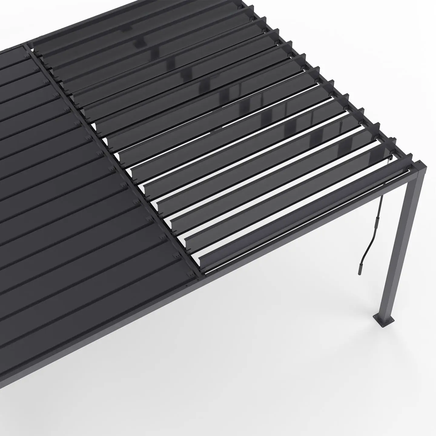 Pergola en métal gris 3x4 m vue 6