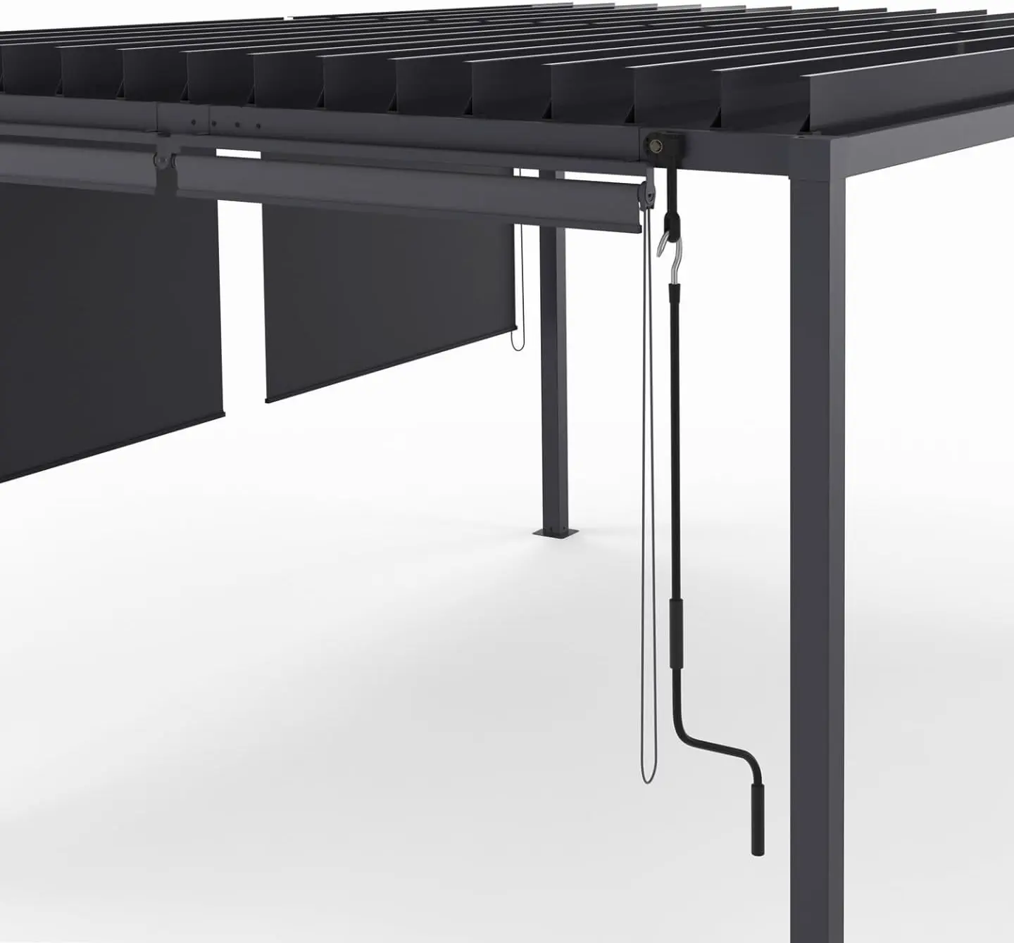 Pergola en métal gris 3x4 m vue 7