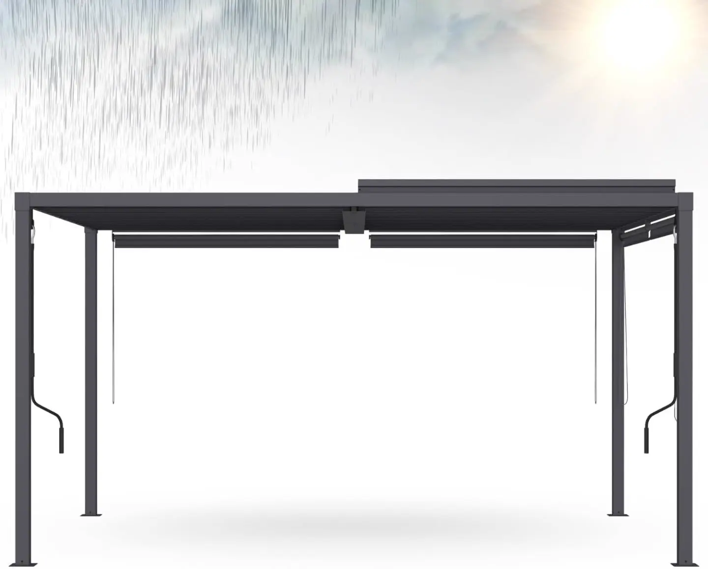 Pergola en métal gris 3x4 m vue 8