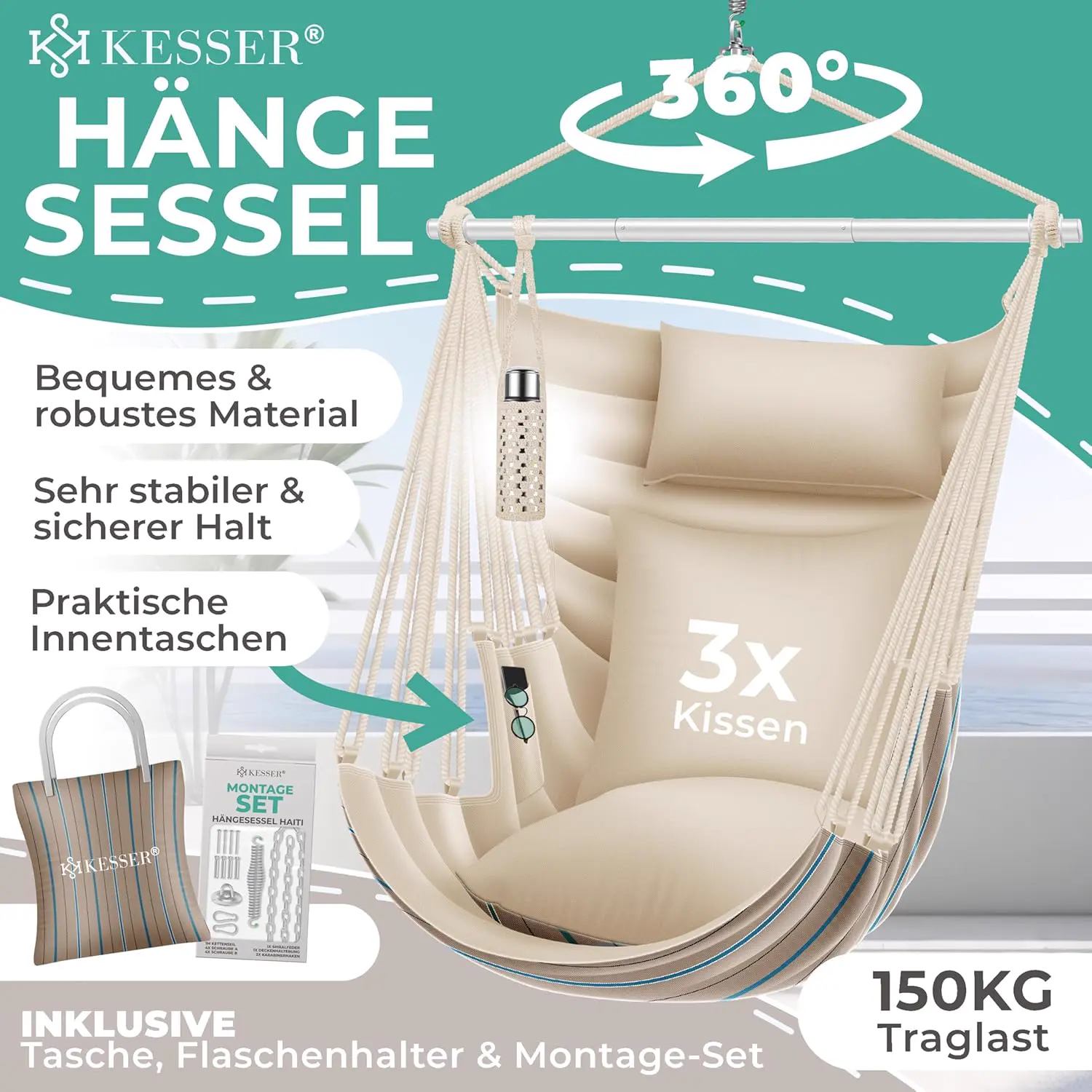 Fauteuils suspendus KESSER Haiti Fauteuil suspendu vue 2