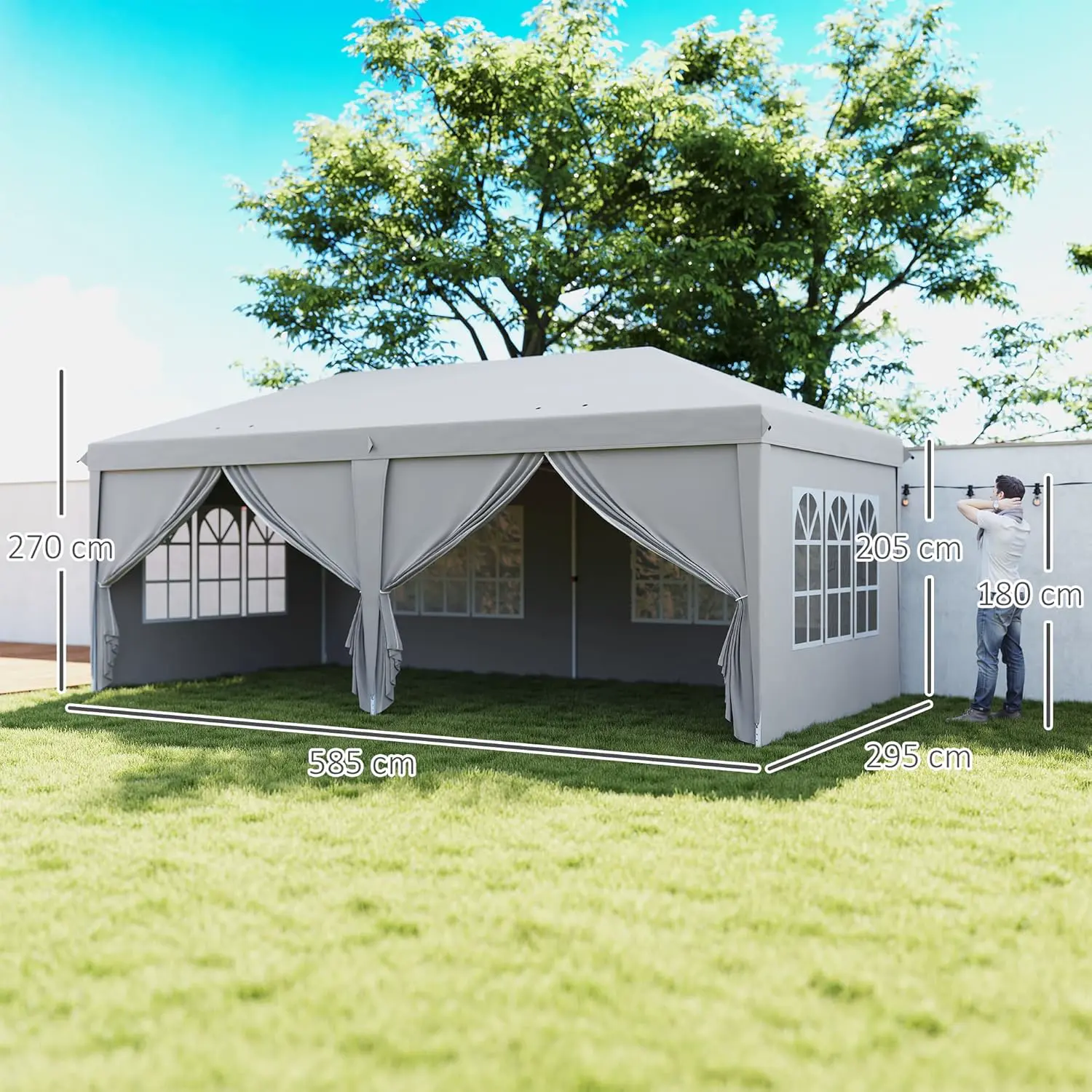 Tonnelle en métal gris 3x6 m vue 7